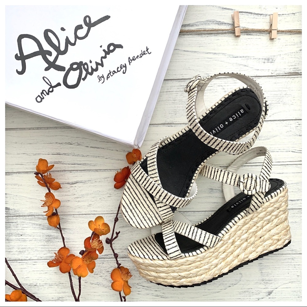 HP🎉Alice + Olivia Rachel Espadrille Wedge Sandal